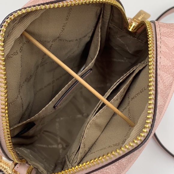 MICHAEL KORS Jet Set Travel Medium Logo Crossbody Bag DARK POWDER BLUSH COLOR - Picture 8 of 16